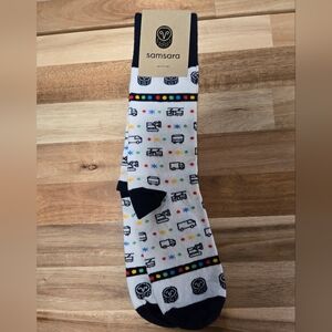 Samsara White Socks with Black Heavy Machine Graphics And Multi Color Accents